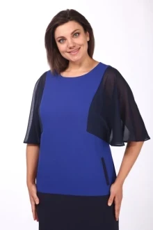 Иконка: Трикотажное платье Lady Style Classic 977 Черный с васильковым #3
