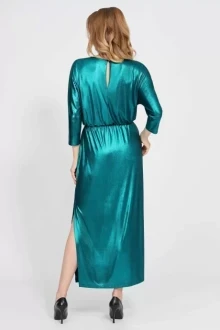 Иконка: Вечернее платье с разрезом Bazalini 4851 бирюза #3