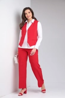 Брючный костюм Vilena Fashion 959 тройка красный