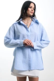 Рубашка Milmil 1115 Бари бело-голубая полоска