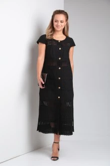 Длинное хлопковое платье TVIN 7801 черный
