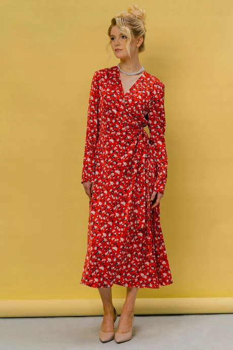 Платье JRSy 2420 красный цветочек #1