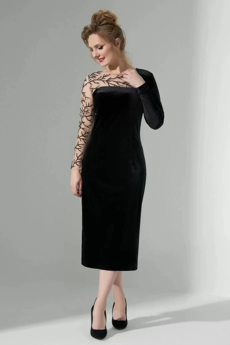 Платье *Распродажа Euro-moda 485 чёрный #1