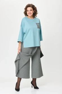 Иконка: Брючный костюм Michel Chic 1362 /1 голубой, клетка двойка #3