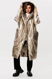 Иконка: Утепленное стеганое пальто Rumoda 2235 золотой #2
