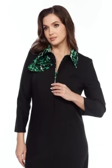 Иконка: Платье Vilena Fashion 1021 черный+зеленый леопард #2