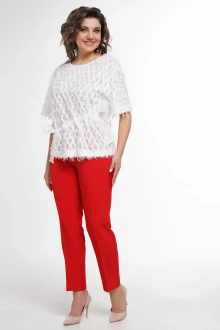 Брючный костюм ALANI COLLECTION 2335 белый красный двойка